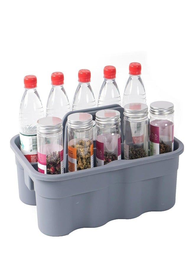 AMIGOS STORE™ 2-Compartment Industrial Caddy Basket - Durable Grey Utility Organizer with Handle for Cleaning Tools, Bathrooms, and Floors - Image 4